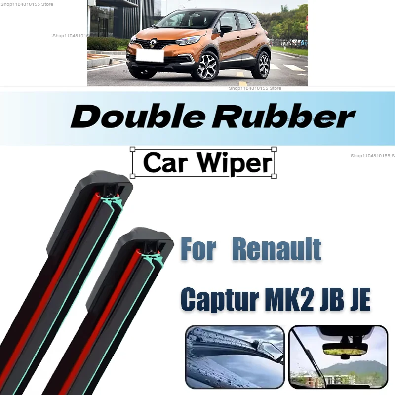 

3PCS Car Wiper for Renault Captur MK2 JB JE 2020-2024 Front Rear Windshield,Double rubber strip wiper