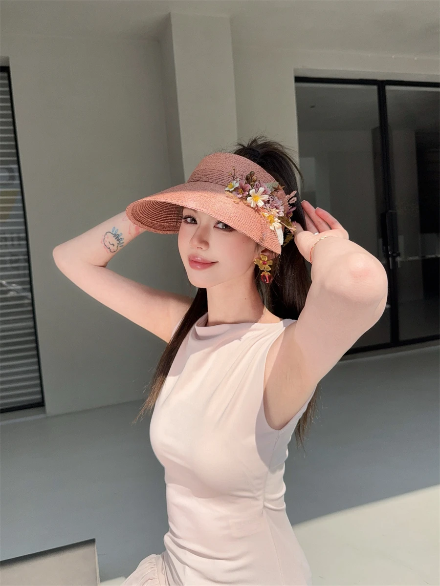 creampp-original-special-printemps-Ete-rose-pale-ajuste-branche-de-fleur-de-marguerite-en-cristal-herbe-de-lafite-super-fine-grand-modele