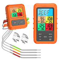 ORIA Wireless Food Thermomrter 4 Probes BBQ Thermometer Digital Kitchen Cooking Thermometer with Timer