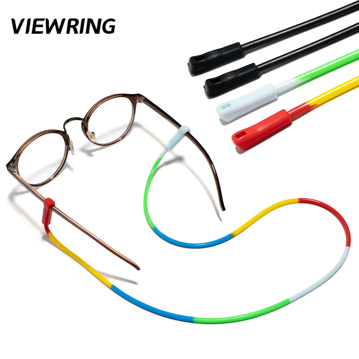Neutrale Silikon-Brillenkette Elastisches Rutschfestes Brillenband Wasserdichtes Anti-Verlust-Sonnenbrillenband für Outdoor-Sport