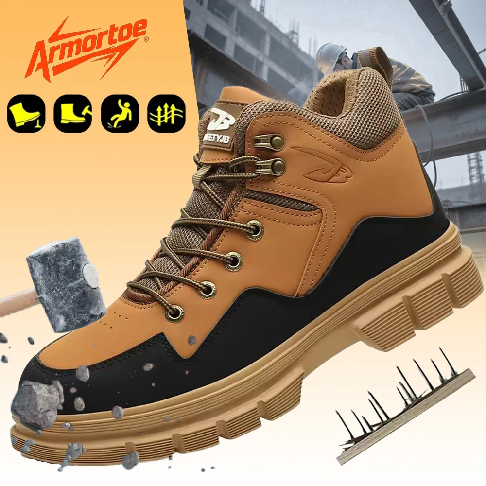 

ArmorToe Anti-smash Anti-stabbing Safety Shoes Light Outdoor Shoes Steel Toe Anti-scald Work Shoes Comfortable Shoes #Armor2802