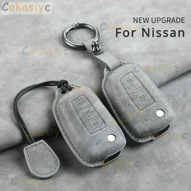 

Leather Car Key Cover Car Key Case 2/3 Button for Nissan Qashqai J11 X-trail Murano Maxima Tiida Altima Quest Juke Micra Pulsar