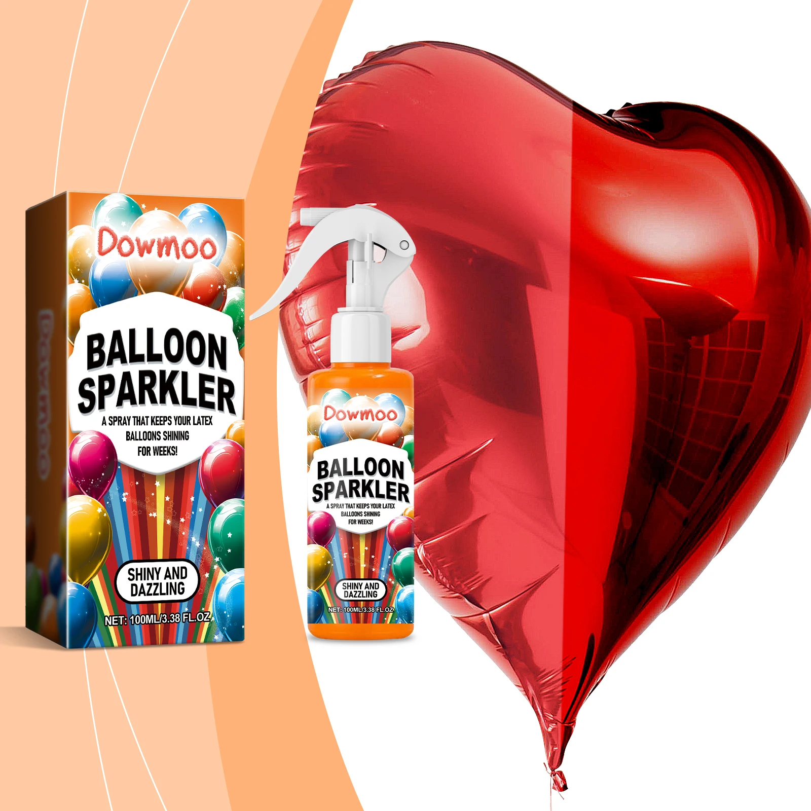 بالون اللاتكس مشرق رذاذ تعزيز لمعان يمنع الباهت اشراق التجفيف السريع أطول تأثير البالون تألق رذاذ