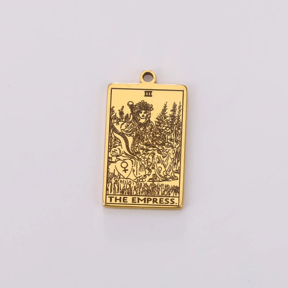 Dawapara Tarot-Kartenanhänger für die Schmuckherstellung, Astrologie, Tarotkarten, Major Arcana, magisches Amulett, Anhänger aus Edelstahl – Detail 25