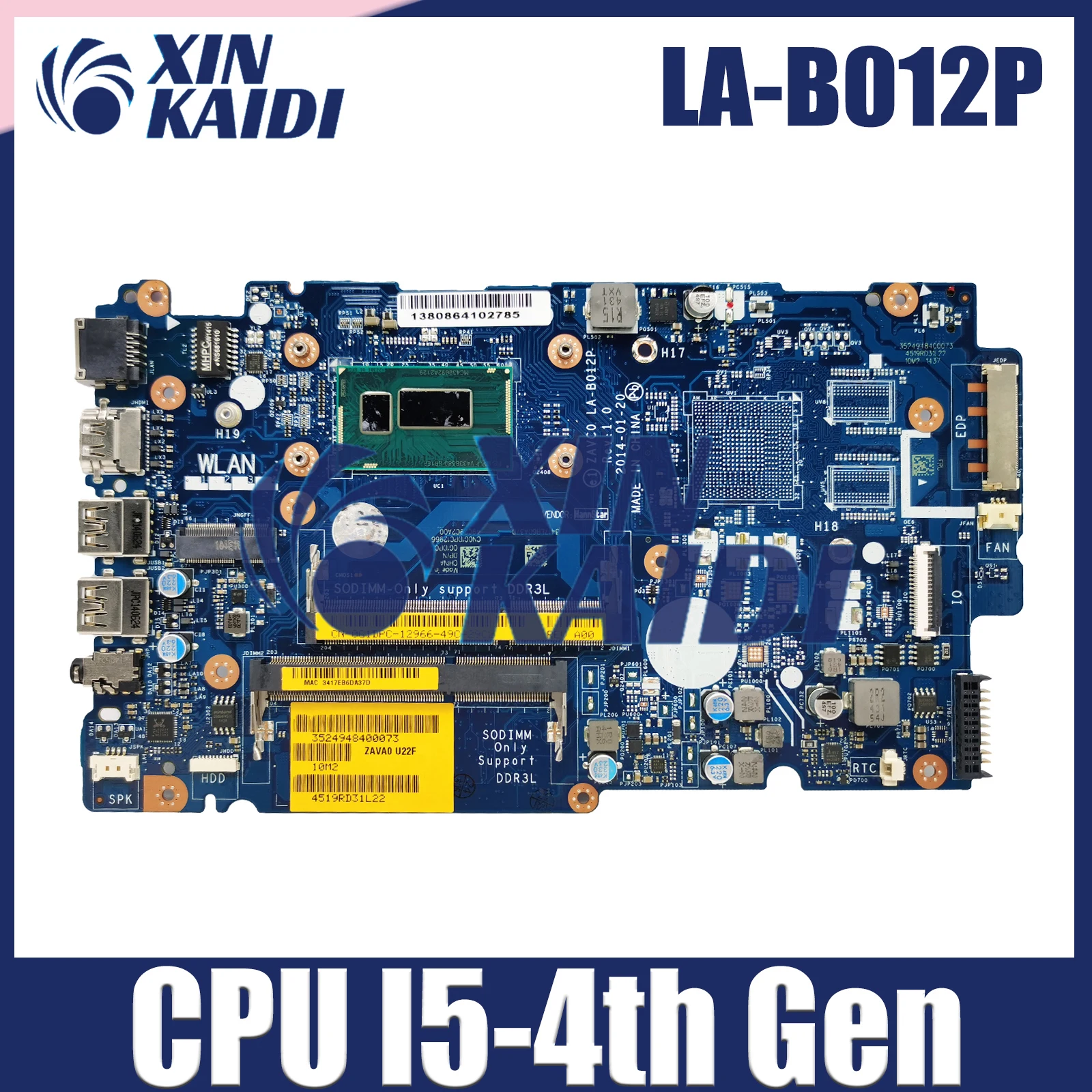 

ZAVC0 LA-B012P Notebook Mainboard For Dell Inspiron 5447 5547 5548 5442 5543 5542 Laptop Motherboard CPU I5-4th Gen V2G