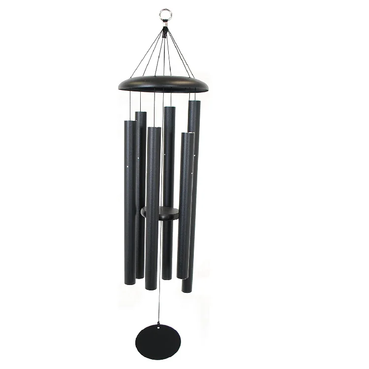 

44 Inch Black Wind Chime for Patio, Garden, and Outdoor Decor