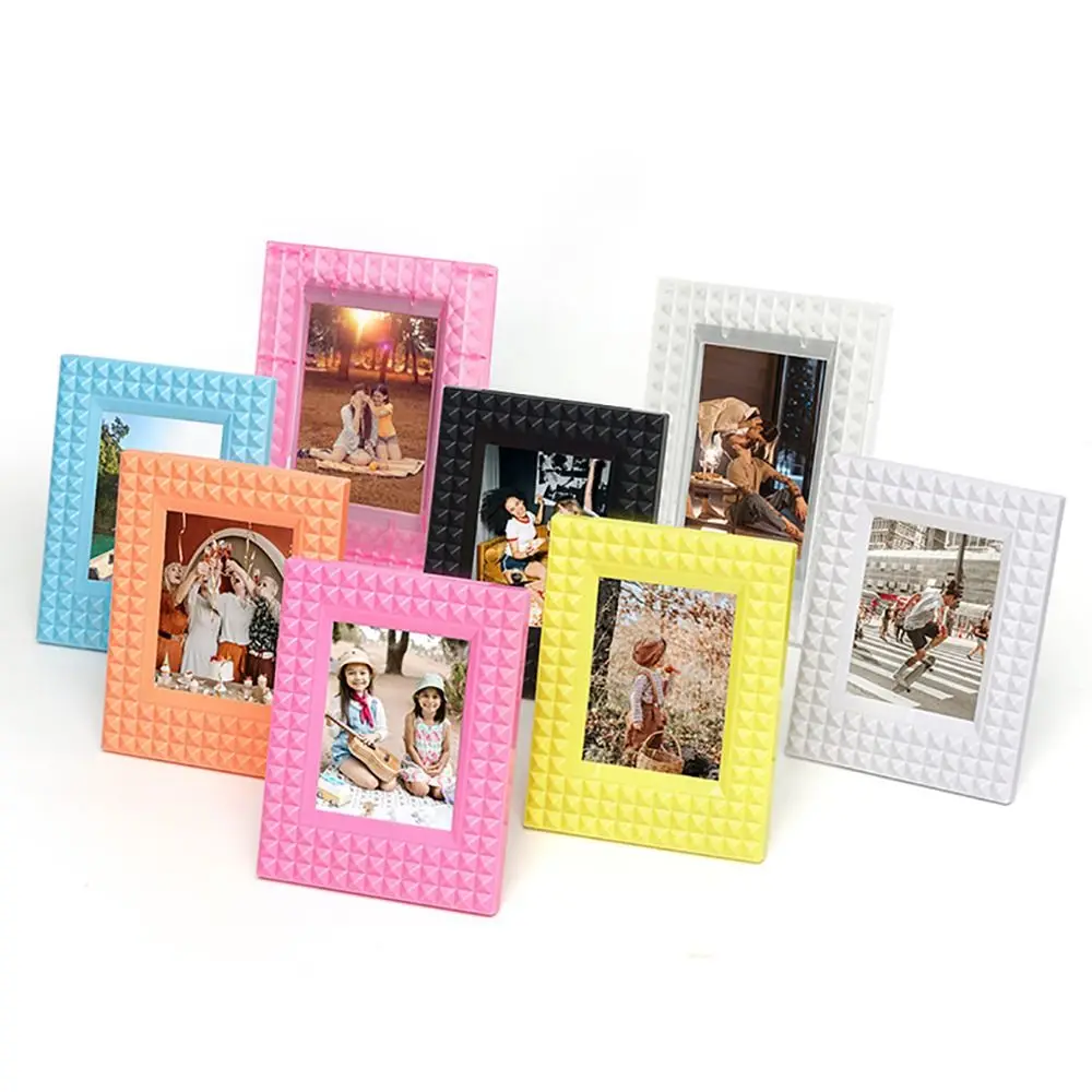 Vertical Instant Camera Photo Frame Rivet Desktop Decor 3 inch Picture Holder Creative Stamp for Polaroid/Fujifilm Instax