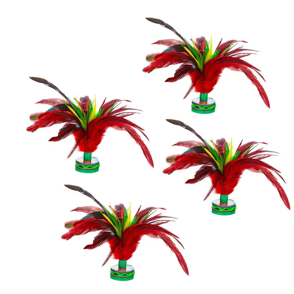 4 個キック羽根おもちゃ子供のスポーツおもちゃ羽根オンドリカウンターウェイト鉄シート