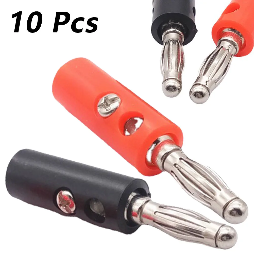 

10pcs Black+Red Wire Audio Speaker Cable Banana-Plug Banana Speaker-Plugs 2mm Up To 5mm Diameter Speaker Wire 4MM Audio Screw