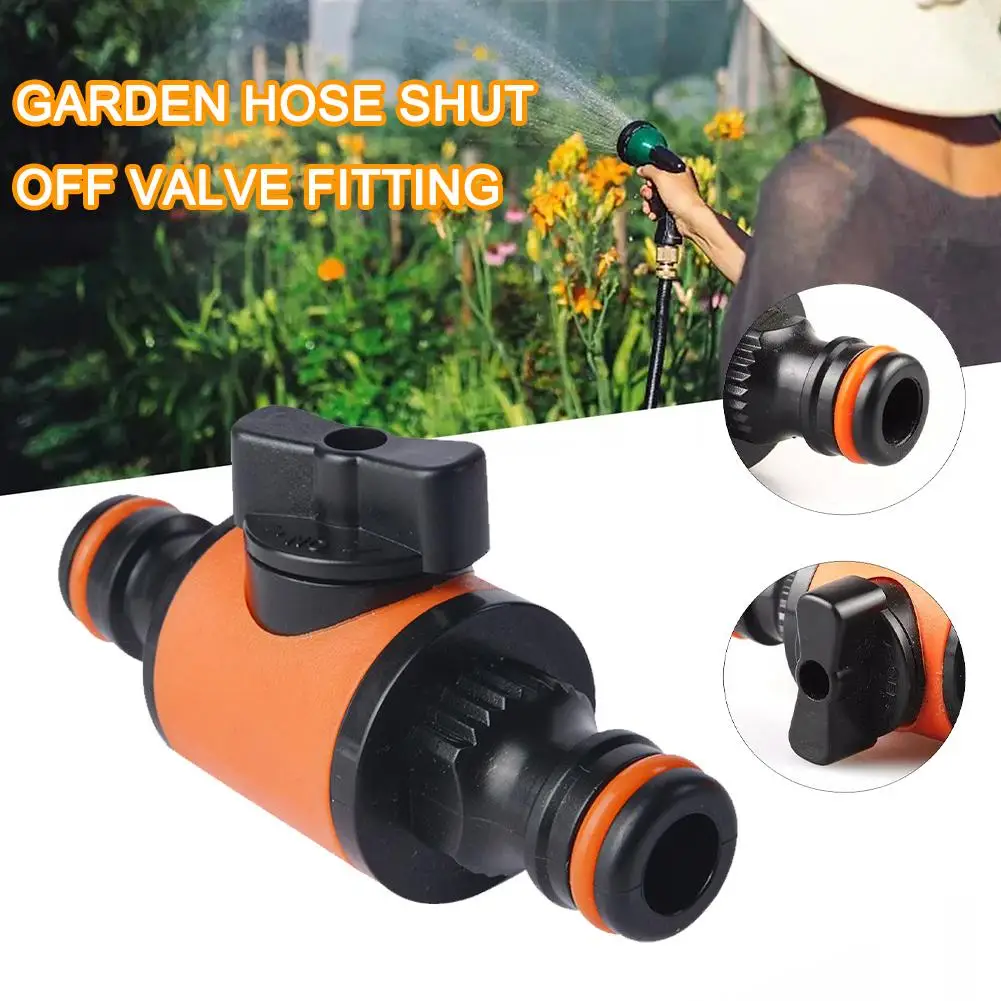 

1PCS Equal Garden Hose Shut Off Valve Fitting Plastic Tubing Tap Adapter Quick Joint for Watering Irrigation Car Wash P8R5