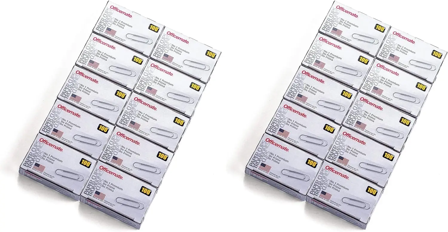 

Высококачественные серебряные скрепки, 2000 штук в упаковке (20 пачек), высококачественные канцелярские принадлежности для эффективной организации.