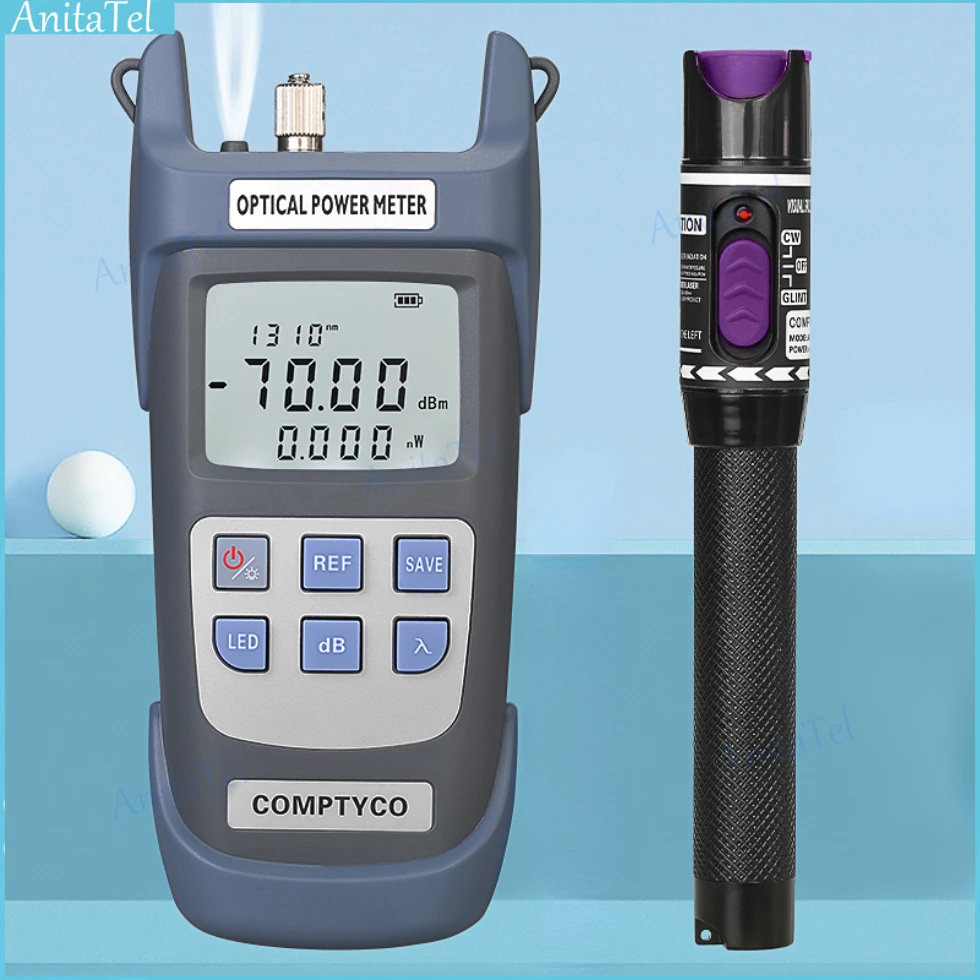 

2in1 OPM -70 +10dBm Fiber Optical Power Meter & 1/10/30/50mw VFL Visual Fault Locator Fiber optic Test Pen FTTH Fiber Tool Kit