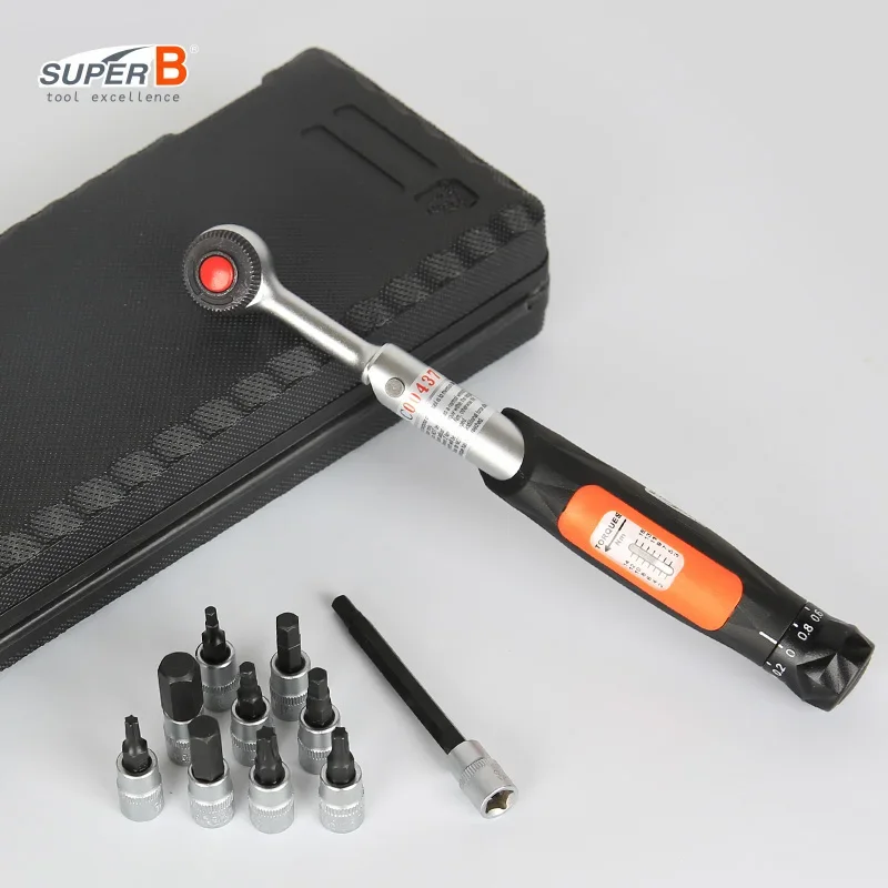 

SUPER B TB-TW25 Bicycle Torque Wrench Set 1/4" 2-15Nm Dual Direction Bike Allen Key Tool Socket Spanner Bike Repair Tool Kit