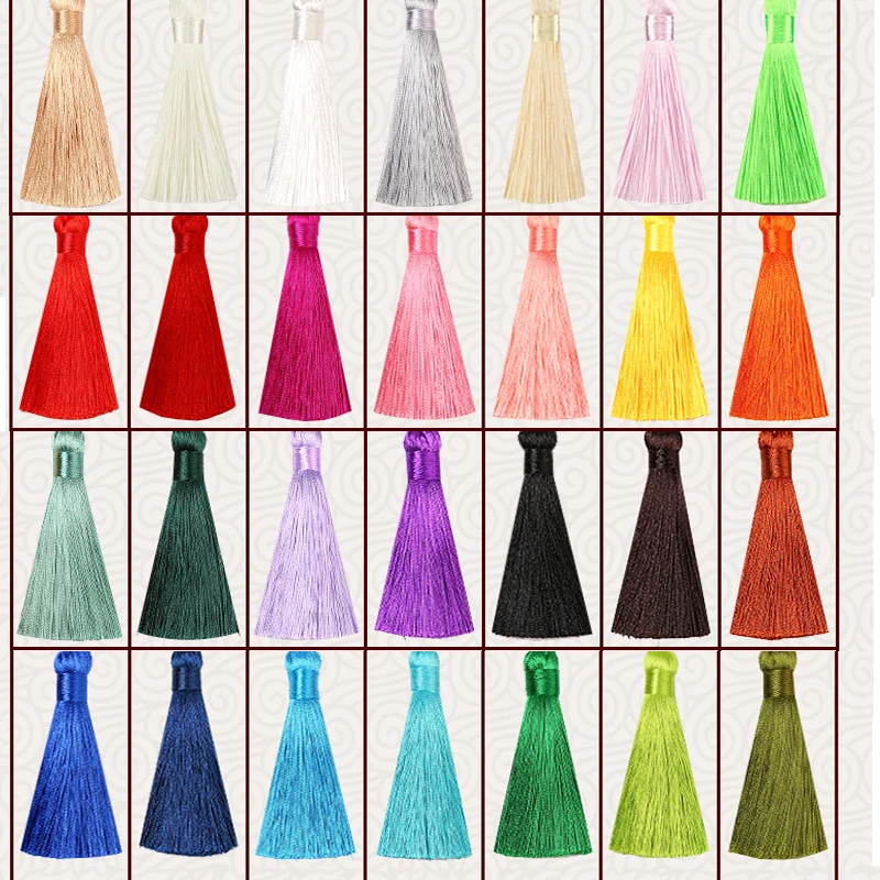 5/10pcs 8CM Polyester Silk Tassel Fringe Brush Tassels Trim for Craft DIY Jewelry Findings Home Decor Sewing Curtain Accessories