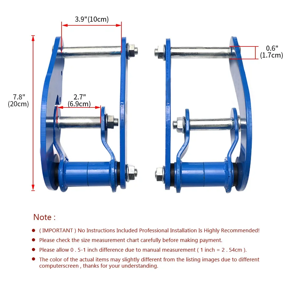 2pcs Comfort Rear G-Shackle Fit For Toyota Hilux REVO 2015+ Car Rear Leaf Spring Suspension Comfort Double G-Shackles Lift Kits