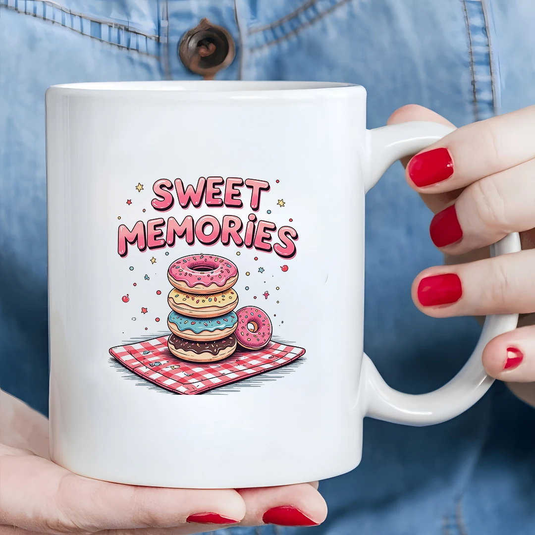 

11oz Cartoon Donut Mug Kids Drink Cup Christmas Gift Home & Office Cup Sweet Memories