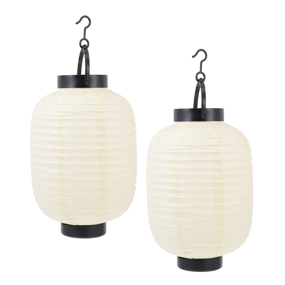 

2 Pcs Folding Lantern Decor Paper Decorative Lanterns Hanging Indoor Metal Portable