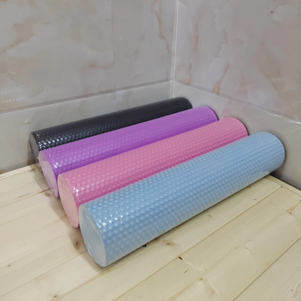 Yoga Roller Round EVA Foam Cylinder Hexagonal Roller for Pilates Exercise Enhanced Home Workouts Diameter 9.5cm Length 45cm