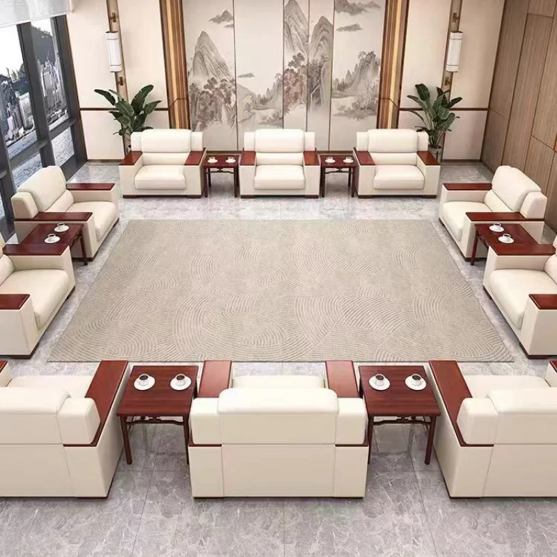 VIP Reception Hall Sofa Conference Room Business Office Single-Seat Coffee Table Combination