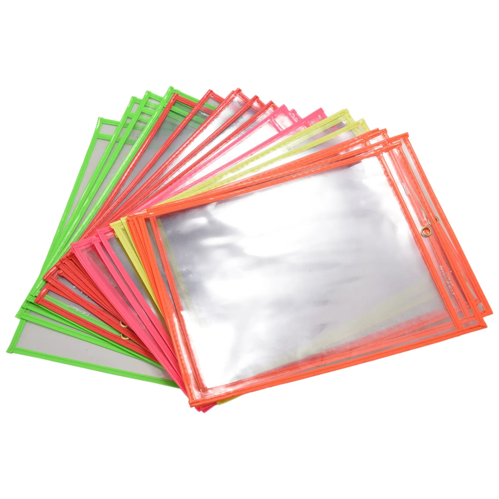 A98Z 30 Multicolored Dry Erase Pockets,Oversize 10 X 13 Pockets,Perfect For Classroom Organization,Reusable Dry Erase Pockets,Te