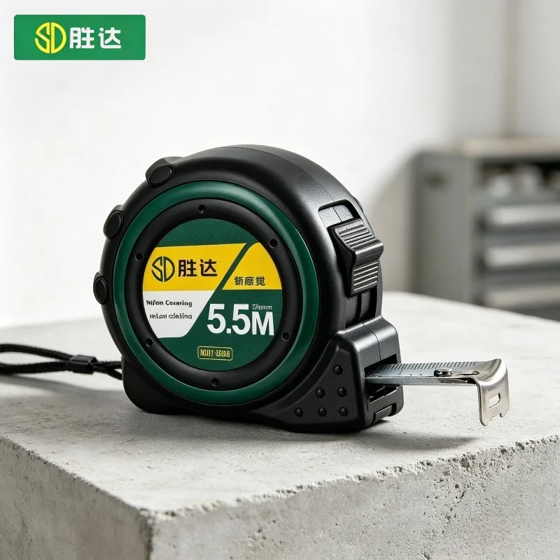 SHENGDA 5meters 5.5meters 7.5meters Self Locking Steel Tape Measure Hardened Wear Resistant Portable Slash Proof Tape Ruler Tool