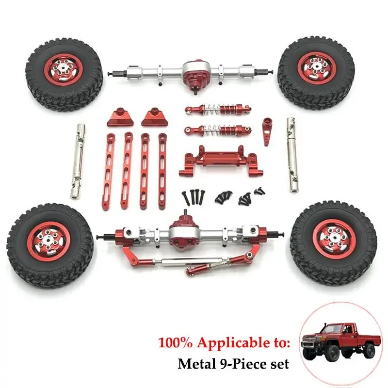 MN82 LC79 MN78 Metalowa oś przednia i tylna Podwozie Drążek łączący Mocowanie drążka Amortyzator Zestaw opon 1/12 RC Car Upgrade Parts