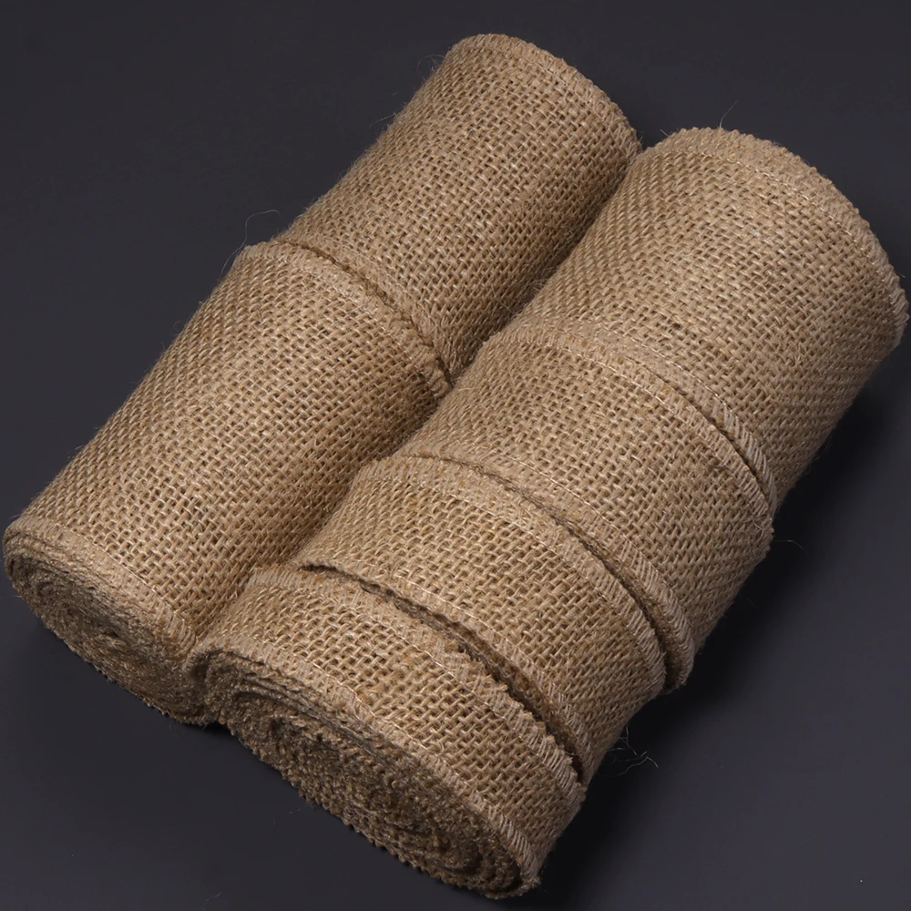 3/5 Yards 25-100mm Natürliches Juteband für Blumensträuße, Geschenkverpackungen, Weihnachten, Rustikale Vintage-Hochzeitsdekoration – Detail 6