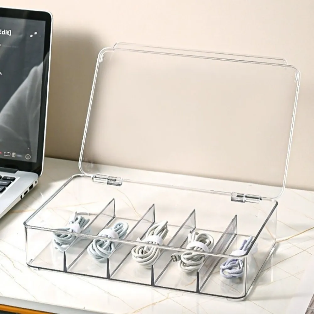 Multifunctional Transparent Glasses Storage Box 5 Grids Devided Sunglass Organizer Dustproof Eyeglasses Container