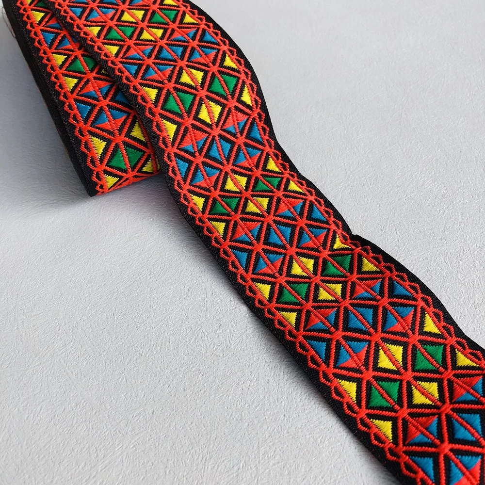 10Yards/Lot Wide about 5mm Woven Jacquard Ribbon Geometric For Curtain And Clothing Accessory LS-0155