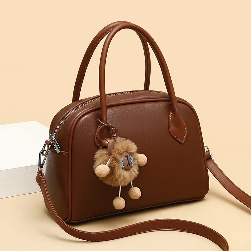 

Модная женская кожаная большая сумка - высокое качество, винтажный стиль, универсальная для переноски через плечо/мессенджера