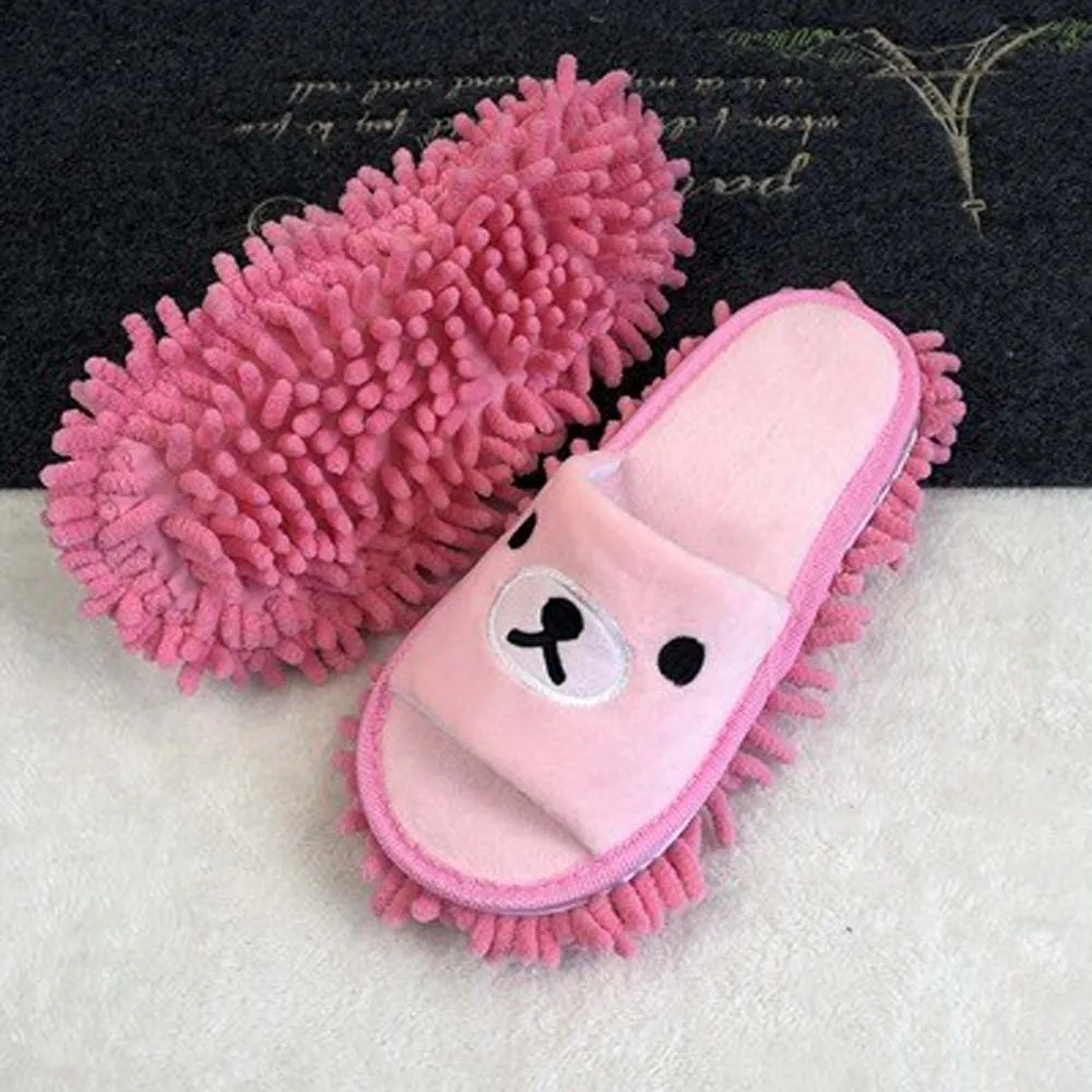 

Plush Lazy Mopping Slippers Anti-slip Thickened Detachable Cotton Shoes Props Soft Microfiber Slippers Mopping Couple