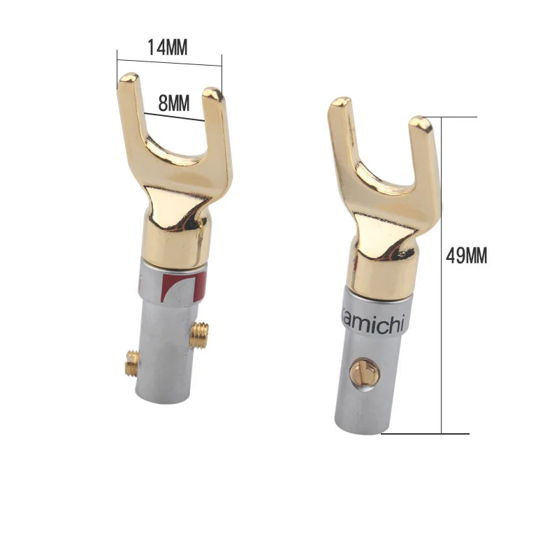 

8 шт. аудиоадаптер Y-образный штекер типа «банан» динамик аудиоразъем бананы мужские лопаточные штекеры с винтовым замком кабель для переплета