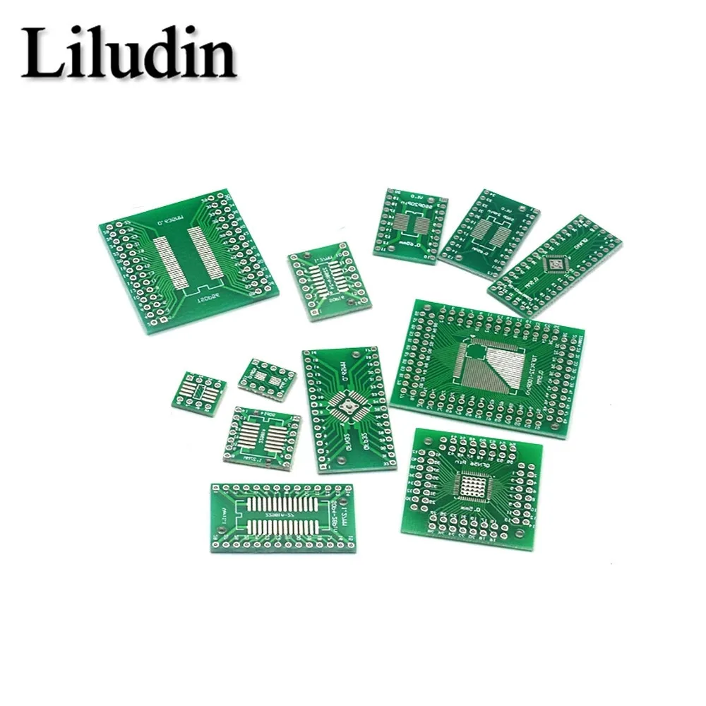 10PCS Adapter PCB Circuit Board Kit SMD QFP LQFP QFN FQFP Turn To DIP SOP MSOP SSOP TSSOP SOT23 8 10 14 16 20 24 28 SMT To DIP