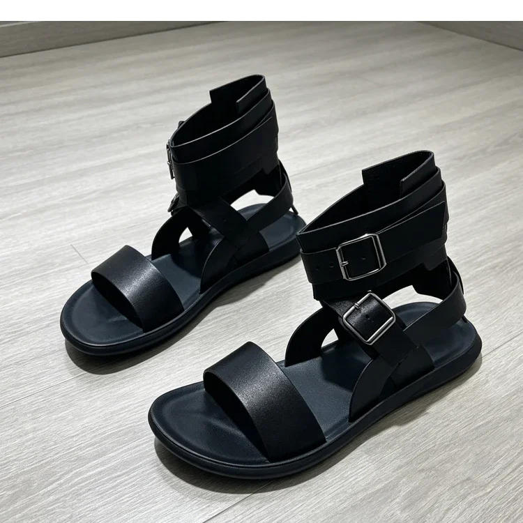 Modische Römische Sandalen für Herren, Sommertrend, Doppelriemen, Rutschfest, Weiche Sohle, Atmungsaktiv, Lässige Slip-On Pantoffeln-2530 – Detail 12