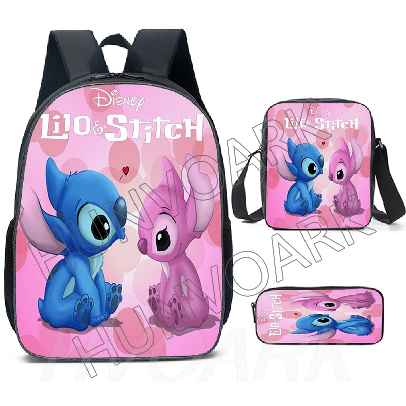 Sacos escolares do ponto dos desenhos animados das crianças, conjunto de bolsas primárias, mochila escolar impermeável, meninas e meninos adolescentes, 3pcs