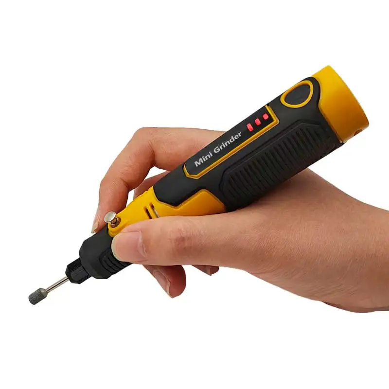 7.2V USB Type-C充電式リチウムイオン電動ダイグラインダー - 3段階速度調整、コンパクト、翡翠彫刻・研磨用