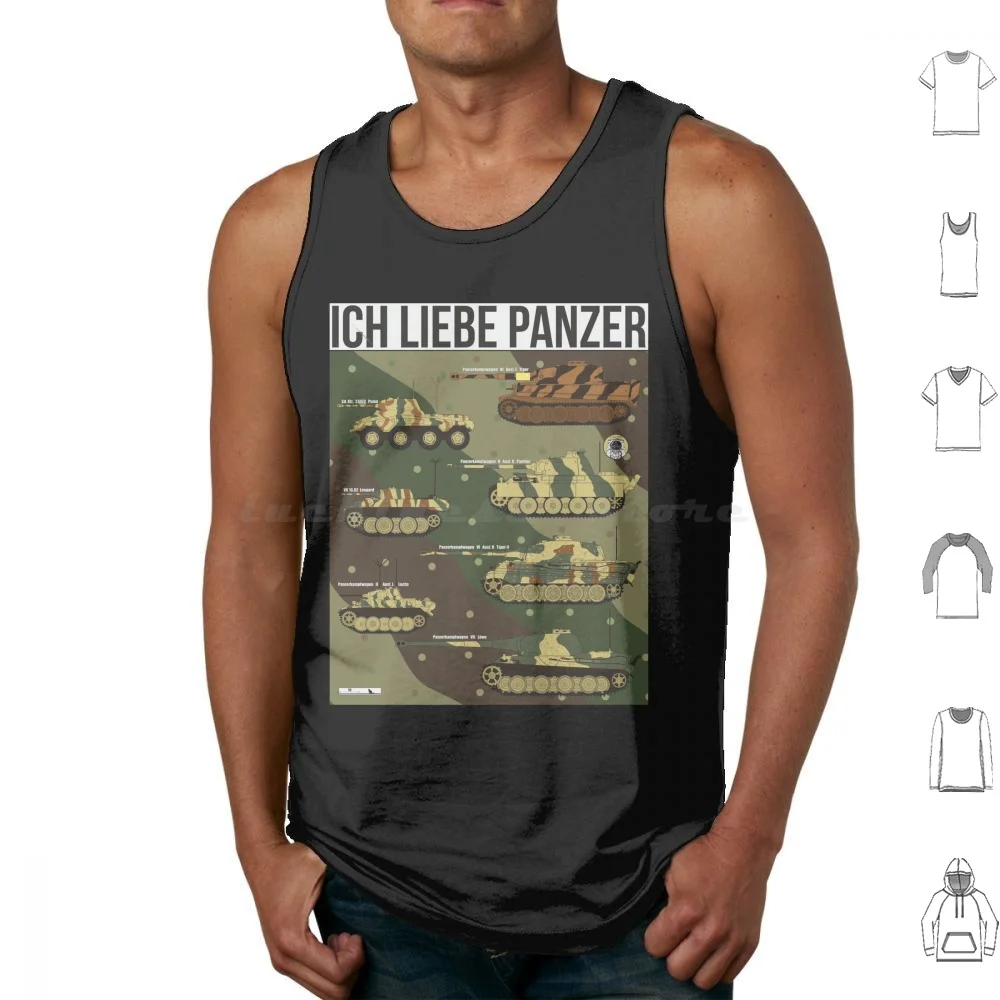 Ich Liebe Panzer ( Deutsch. Ich liebe Tanks) Tanktops Weste ärmellos Tiger Ii Königstiger Lowe King Tiger Pz V Pz Vi Panzer