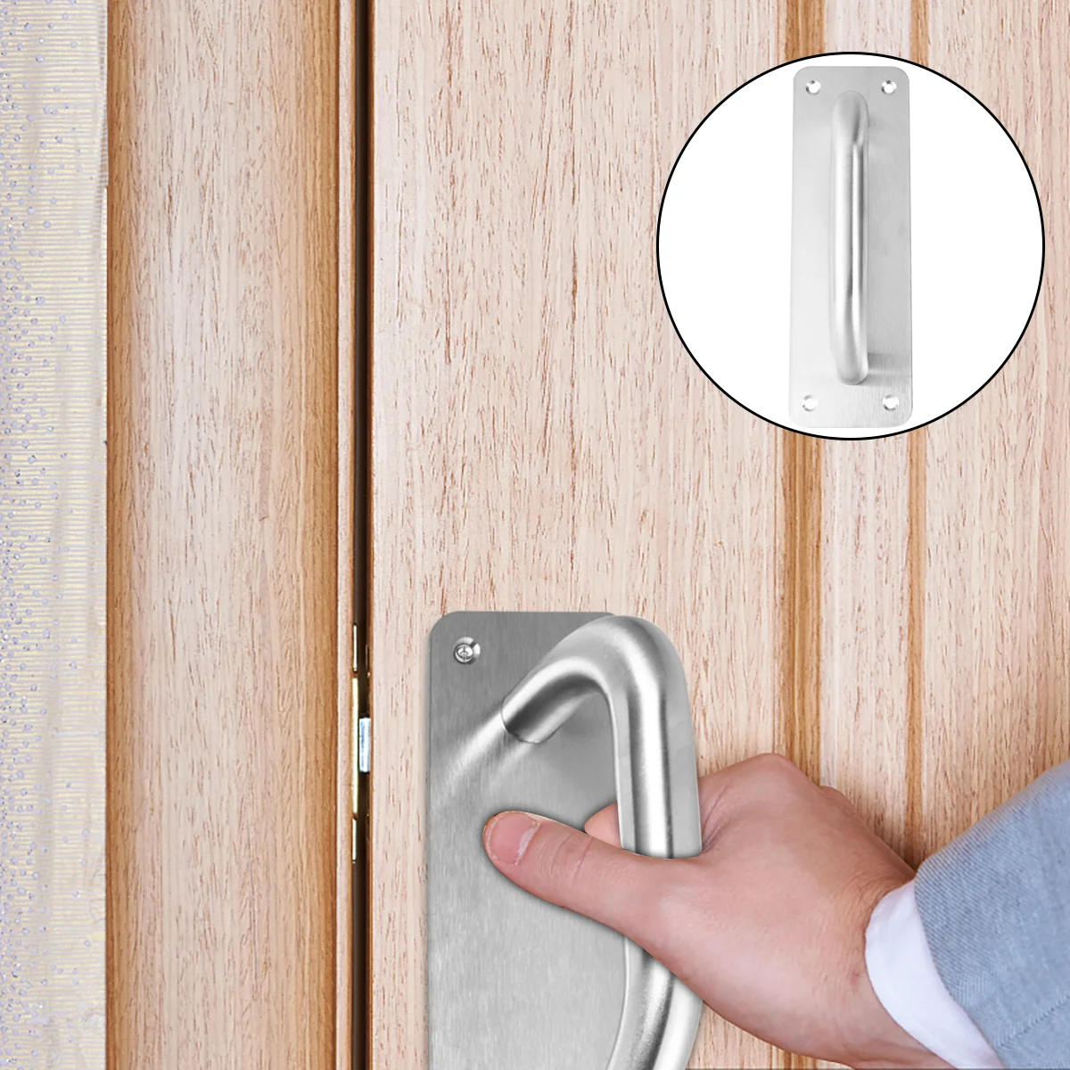 

For Sliding Stainless Steel Pull Barn Wood Glass Aluminum Security Knob Door Handle Plate Door Grab Bar Pull