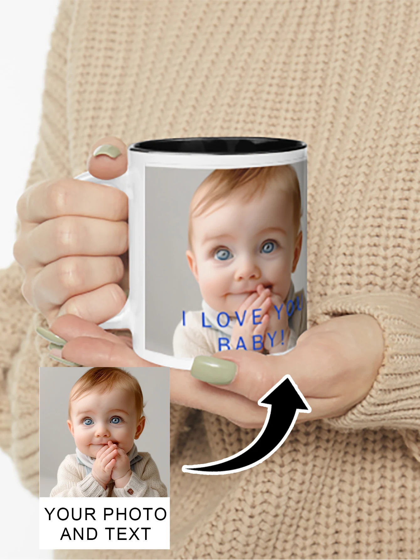 1pc custom photo mug Personalized mug with photo and text unique gift for wedding anniversaries Valentine's Day moving into a ne