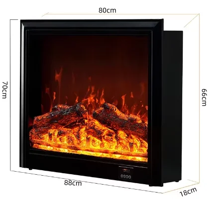 FireplaceHeater Portable Electric Fireplace Insert Multicolor Flame, Fireplace Heater With Remote Control And Timer Custom Size