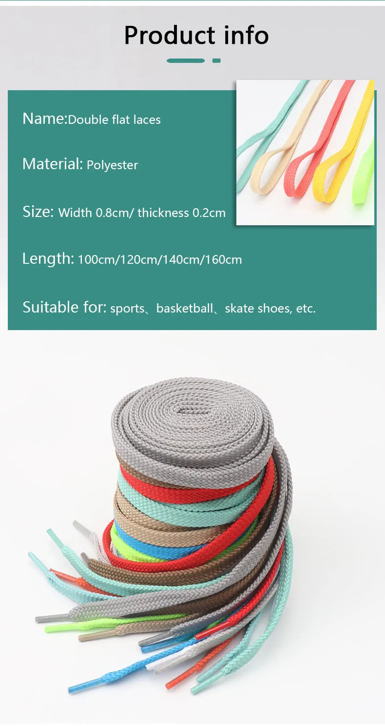 Flache Schnürsenkel für Sneaker, Schnürsenkel für Schuhe, Accessoires, Sport- und Laufschuhe, für Erwachsene und Kinder, breite, unisex Schnürsenkel für Schuhe und Stiefel, Neu – Detail 5