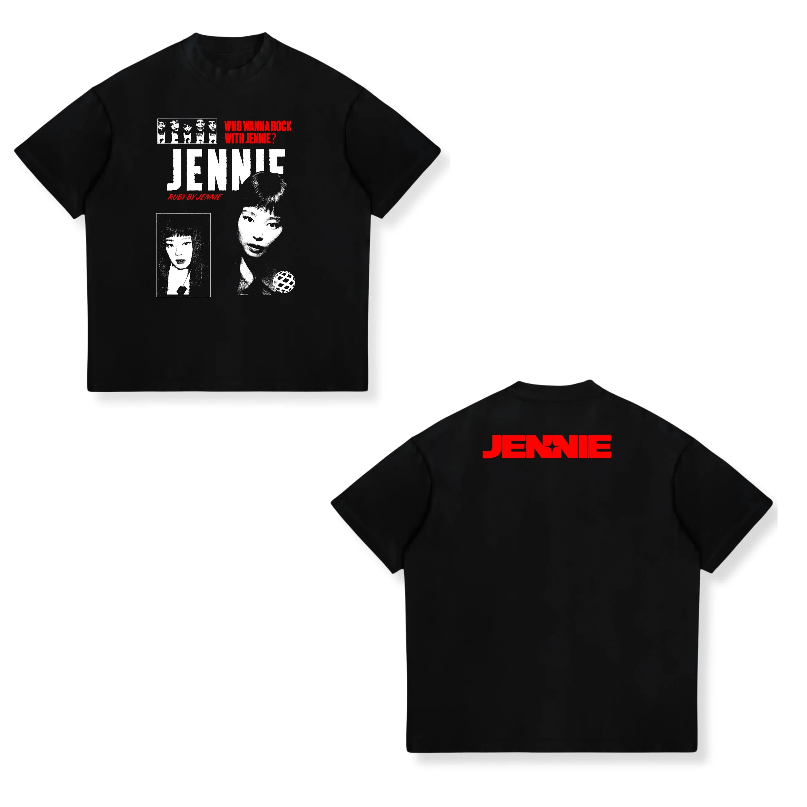 Hoge kwaliteit zoals JENNIE Ruby Album Single Tour 2026 bedrukte T-shirts met korte mouwen Unisex Fashion T-shirt Heren Dames Katoenen Tops