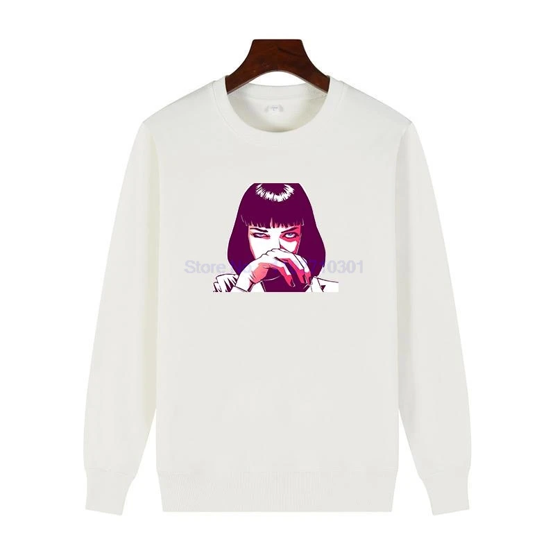 

Модная толстовка с капюшоном Pulp Fiction Wallace для всех возрастов, флисовая толстовка с круглым вырезом, хлопковый толстый свитер, толстовка с капюшоном, мужская спортивная одежда