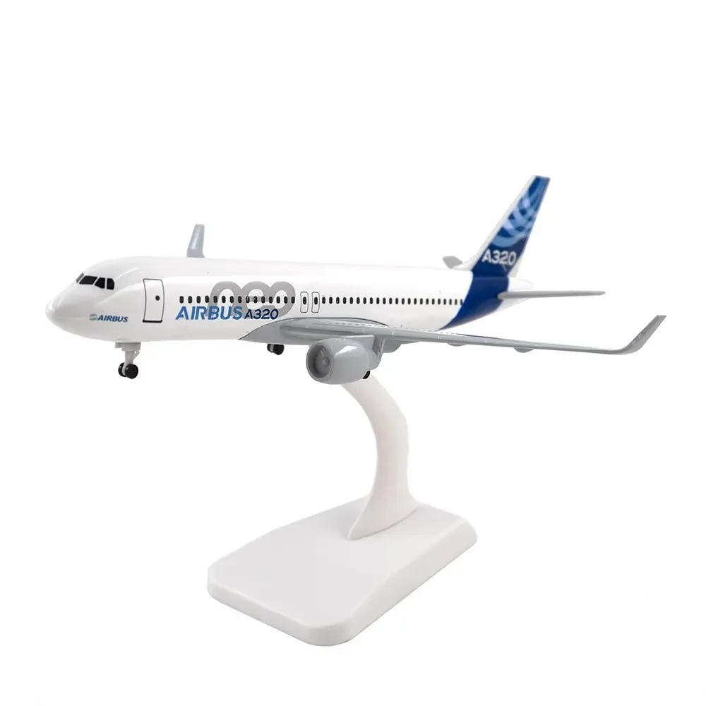 Modelo de simulação airbus escala 1:400, 20cm, liga de metal, aeronave, protótipo a320, modelo de aeronave de companhia aérea com decoração de trem de pouso