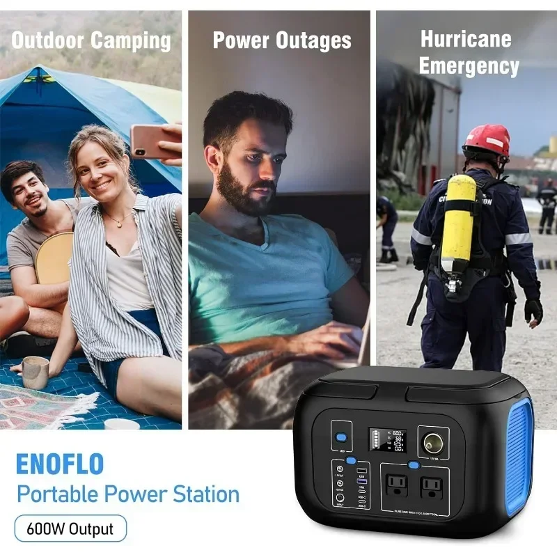Hot SalesPortable Power Station 600W Power Bank 296Wh Solar Generator Lithium Battery Portable Generator Fast Charging With LED