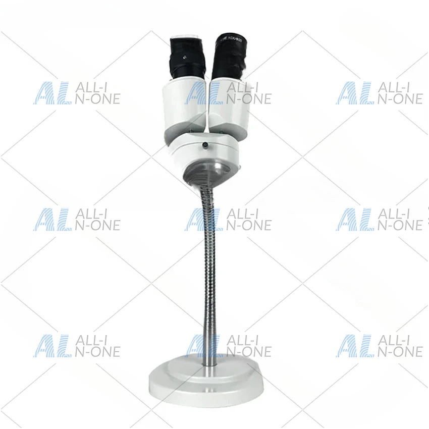 8X Stereo Microscope with LED Light Binocular Stereo Microscope Adjustable Hose for Soldering PCB Repair Tool RX-6D