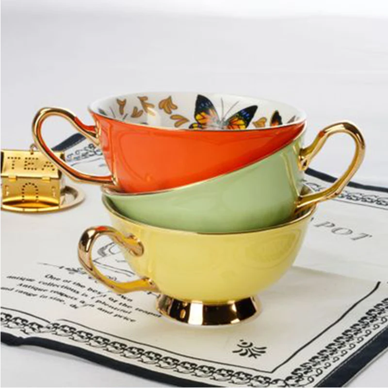 

Coffee cup porcelain high quality saucer set English afternoon tea time ceramic cup office tableware