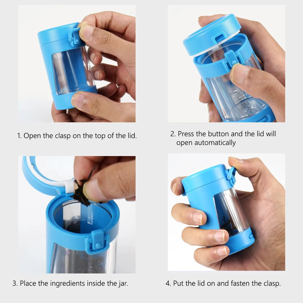 Frasco de lupa & diodo emissor de luz de vidro transparente ar apertado armazenamento jar lupa visualização pote herb recipiente prevenção do oídio