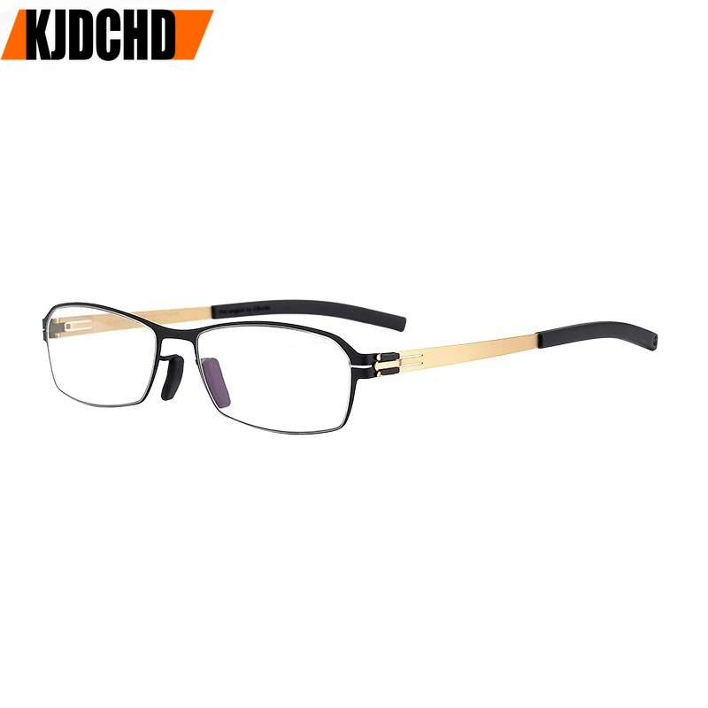 Germany Brand Designer No Screw Eyeglasses Men Women Lightweight Optical Glasses Frame Square with Clip-on Polarized Sunglasses