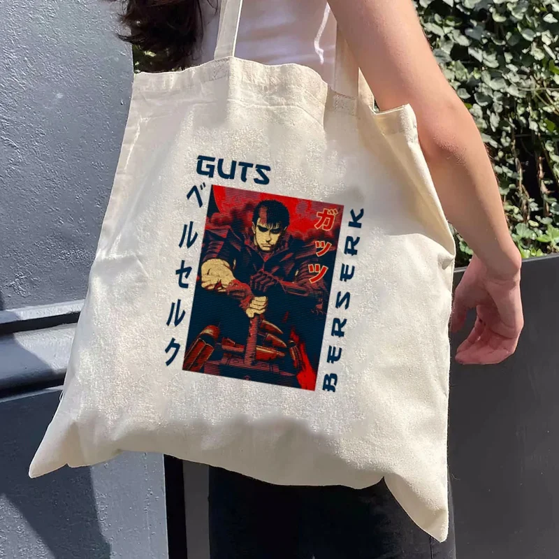 Berserk Griffith buds Manga Anime giapponese Warrior Sword Men Tote Bag borse di tela Unisex borse per la spesa borsa a tracolla Casual